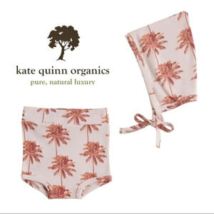 NWT Kate Quinn bloomers and elf hat‎ set sunset palm size 0-3 months